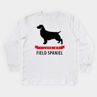 I Love My Field Spaniel Kids Long Sleeve T-Shirt